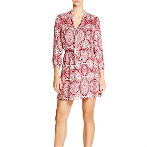 NWOT Parker Red Brocatto Scarf Print Dress